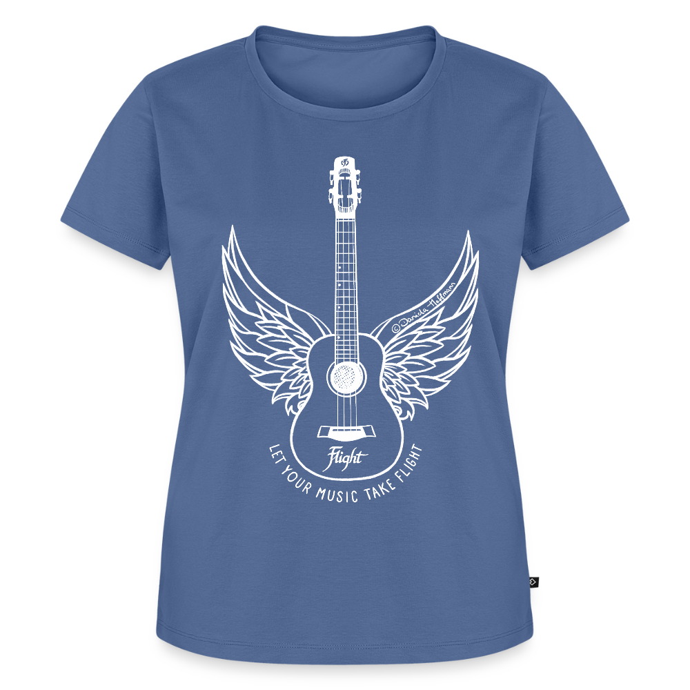 Damen Premium T-Shirt - "Let your music take flight" - Taubenblau