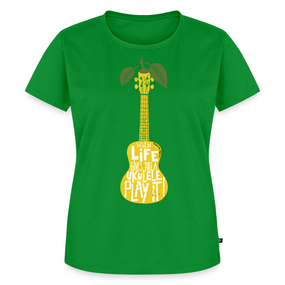 Damen Premium T-Shirt - "When life gives you a Ukulele - Play it!" - Grün