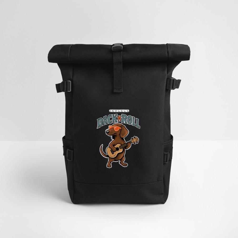 Ukulele Rolltop Rucksack „Dack’n’Roll“ - Schwarz