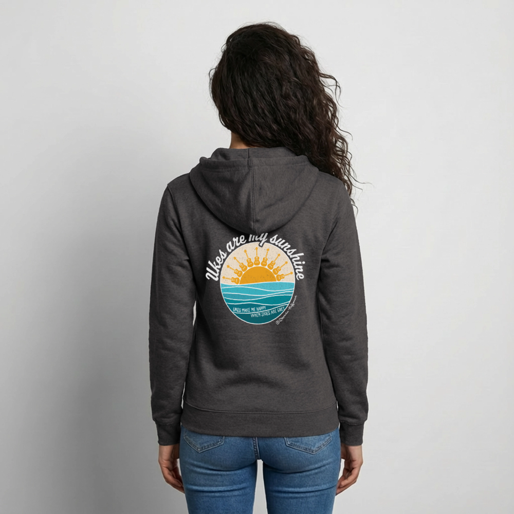 Unisex Kapuzenjacke "Ukes are my sunshine" - blue edition - Anthrazit