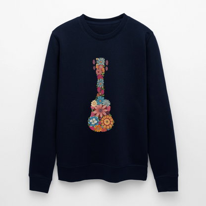 Ukulele-Sweatshirt - "Blüten-Ukulele" - Navy