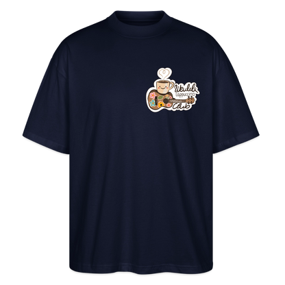 Ukulele Damen T-Shirt - „Ukulele Cappuccino Club“ - CURVY VIBES - Navy