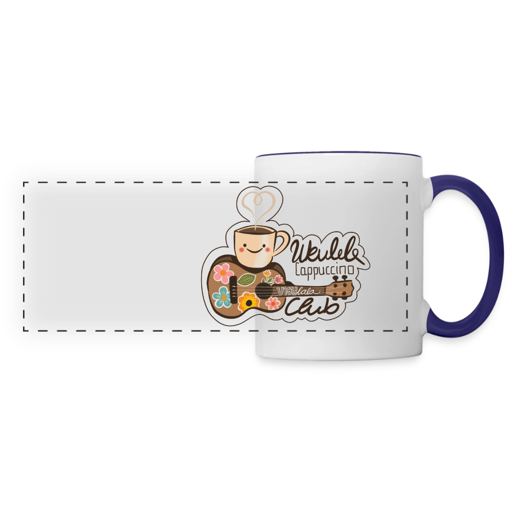 Tasse "Ukulele Cappuccino Club" - Weiß/Kobaltblau