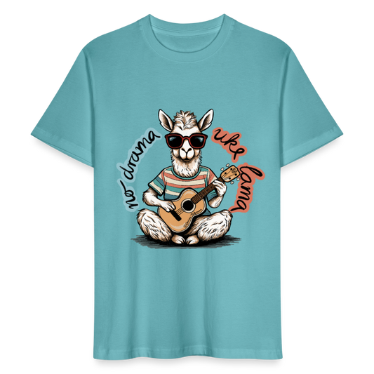 Ukulele Unisex T-Shirt - "no drama - uke lama" - Pastelltürkis