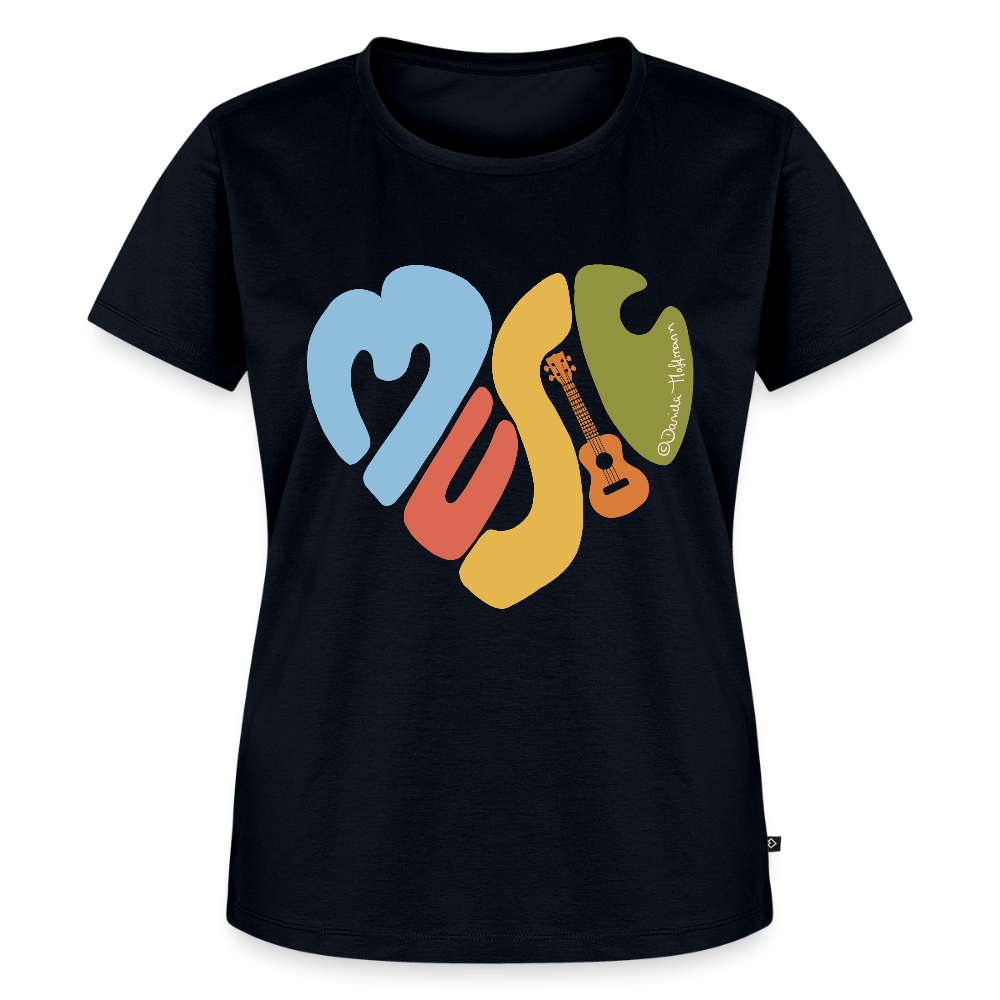 Damen Premium T-Shirt - "Music Love" - Navy