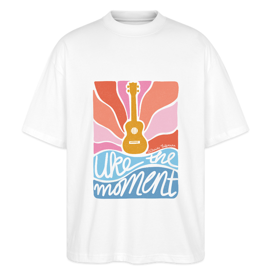 Ukulele Damen T-Shirt - "Uke the moment" - CURVY VIBES - Weiß