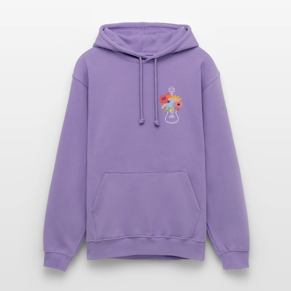 Ukulele Unisex Hoodie - "Flower Power" - Lavendel