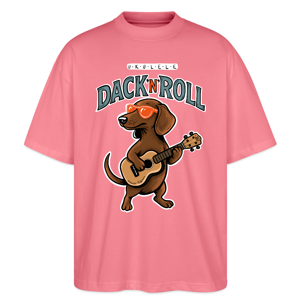 Ukulele Damen T-Shirt - „Dack’n’Roll“ - CURVY VIBES - Pink 