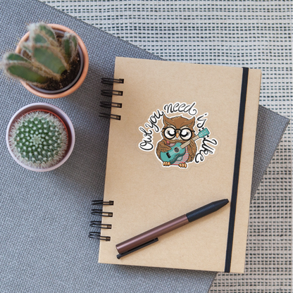 Sticker "Owl you need is Uke" - transparenter Hintergrund - Transparent glänzend