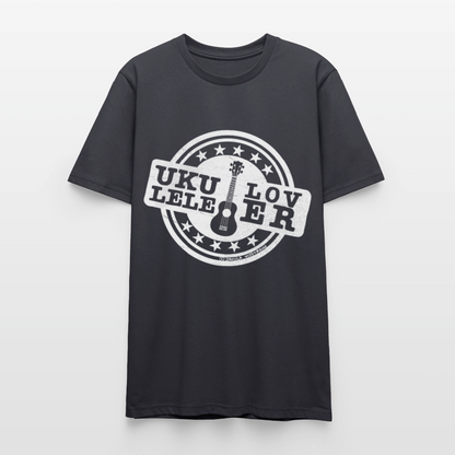Unisex Ukulele-T-Shirt - "Let your music take flight" - Dunkles Graublau