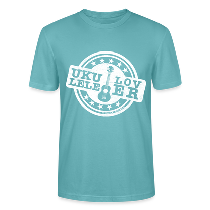 Unisex Ukulele-T-Shirt - "Let your music take flight" - Pastelltürkis