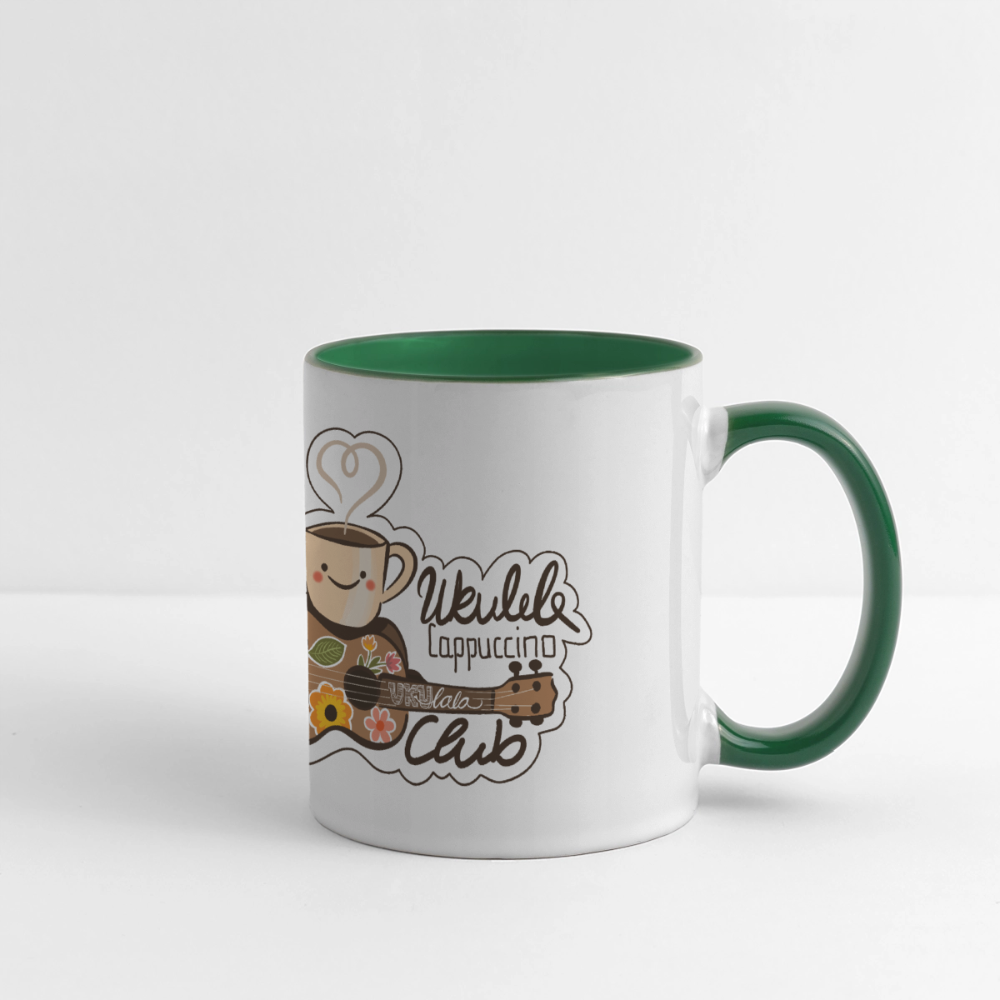 Tasse "Ukulele Cappuccino Club" - Weiß/Dunkelgrün