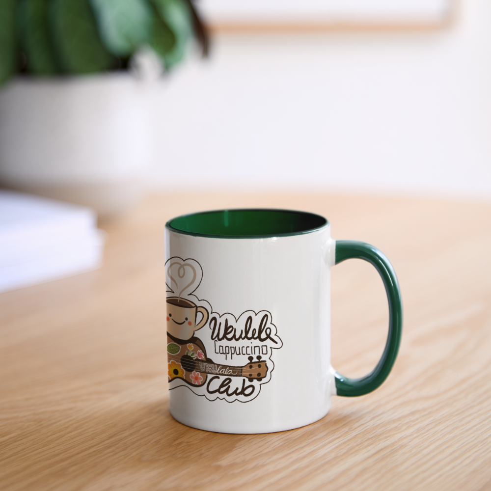 Tasse "Ukulele Cappuccino Club" - Weiß/Dunkelgrün