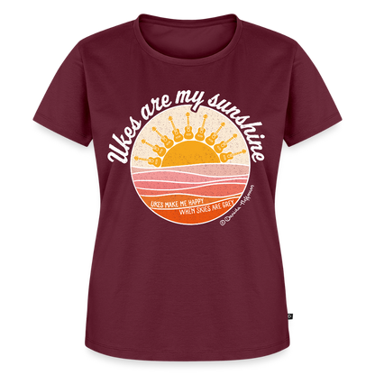 Damen Premium T-Shirt - "Ukes are my sunshine" - Burgunderrot