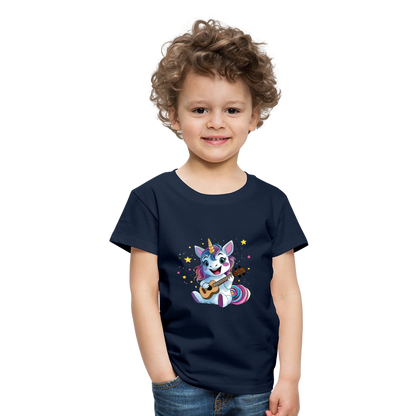 Kinder Premium T-Shirt "Ukulele-Einhorn" - Navy