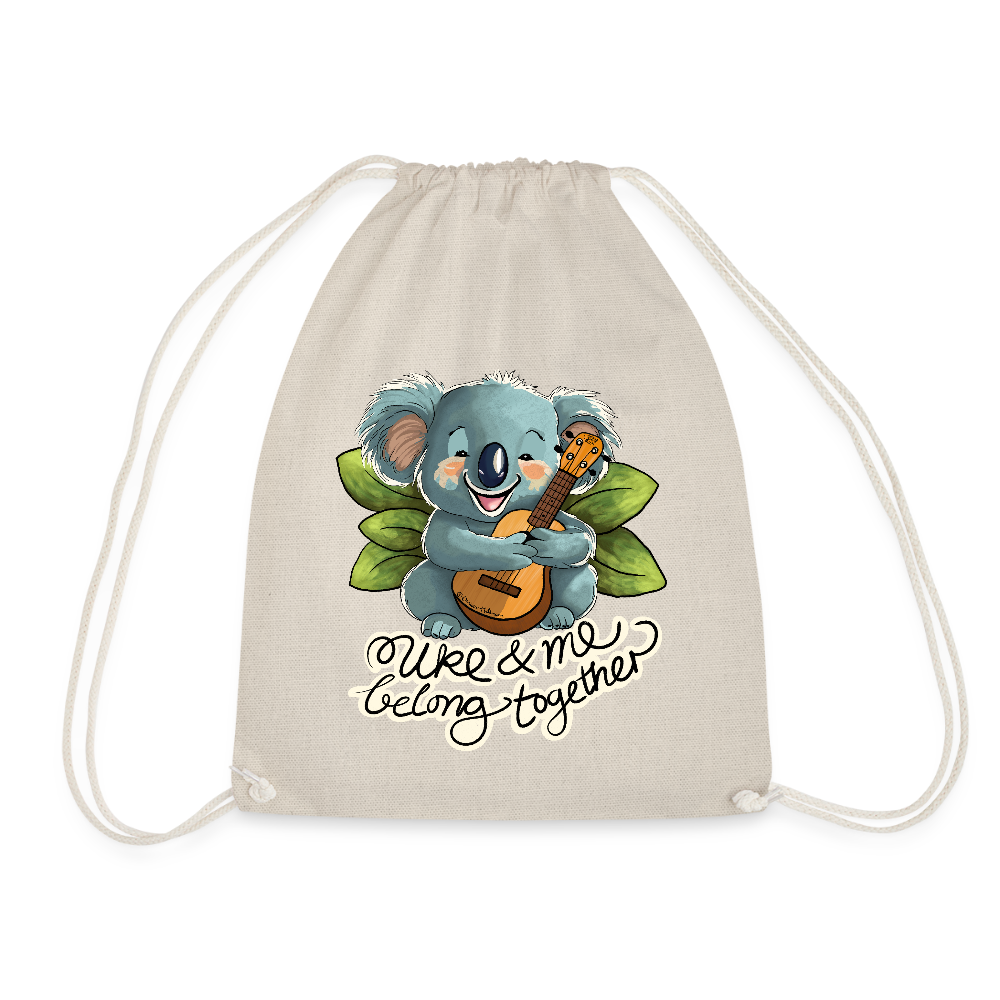 Ukulele Turnbeutel - "Uke and me belong together" - Natur