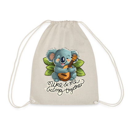 Ukulele Turnbeutel - "Uke and me belong together" - Natur