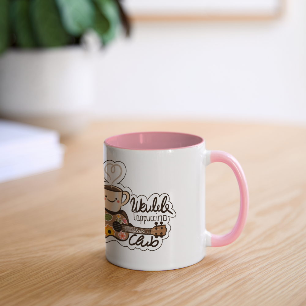 Tasse "Ukulele Cappuccino Club" - Weiß/Pink