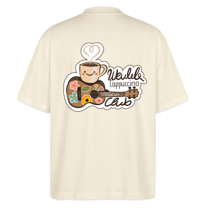 Ukulele Damen T-Shirt - „Ukulele Cappuccino Club“ - CURVY VIBES - Natur