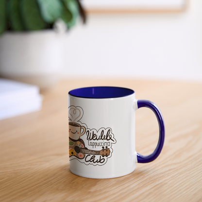 Tasse "Ukulele Cappuccino Club" - Weiß/Kobaltblau