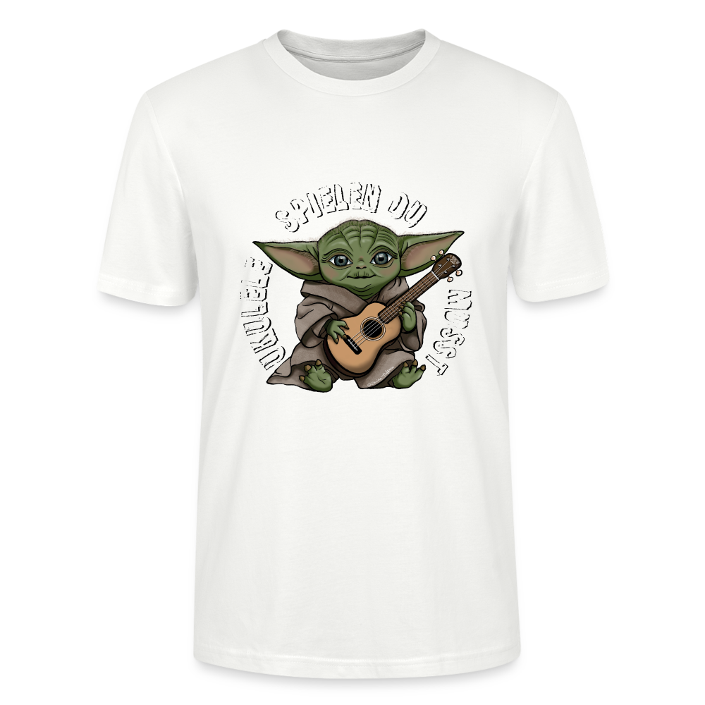 Ukulele T-Shirt Unisex - "Meister Yoda: Ukulele spielen du musst" - Weiß