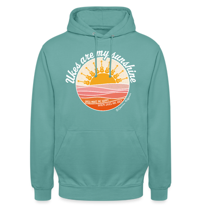 Ukulele Unisex Hoodie - "Ukes are my sunshine" - Pastelltürkis