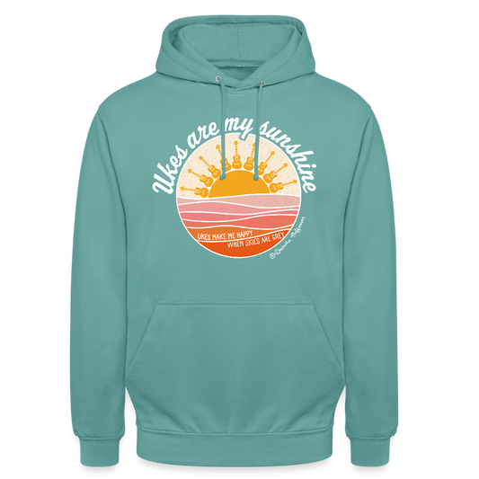 Ukulele Unisex Hoodie - "Ukes are my sunshine" - Pastelltürkis
