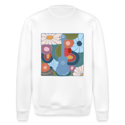 Ukulele-Sweatshirt - "Modern Flowers" - Weiß