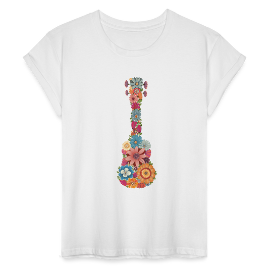 Ukulele T-Shirt  - Blüten-Ukulele - Weiß