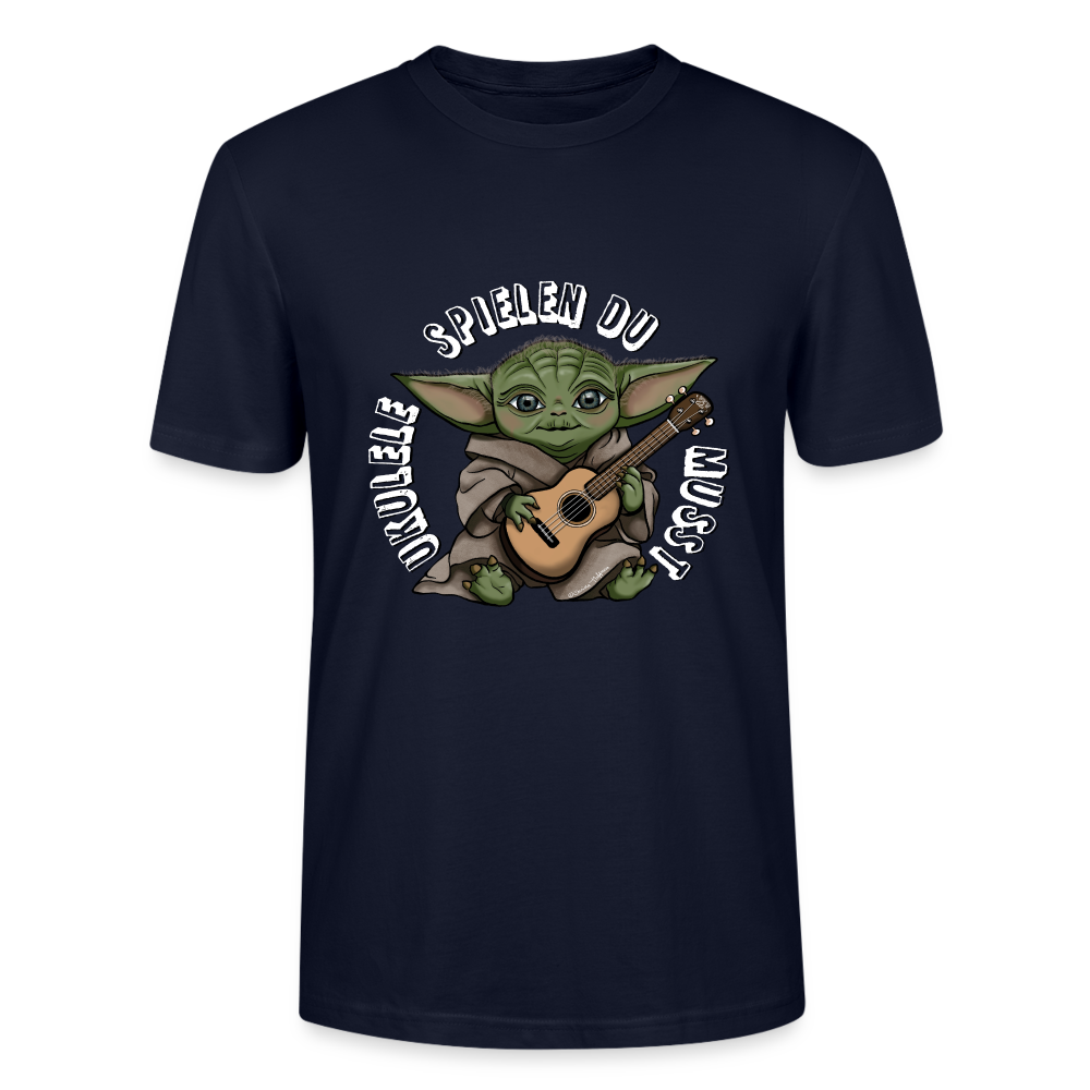 Ukulele T-Shirt Unisex - "Meister Yoda: Ukulele spielen du musst" - Navy