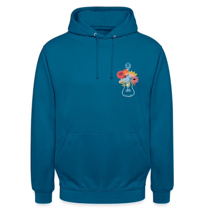 Ukulele Unisex Hoodie - "Flower Power" - Tiefseeblau 