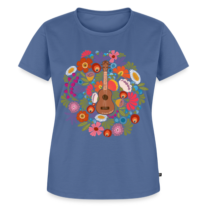 Damen Premium T-Shirt - Ukulele im Blumenmeer - Taubenblau