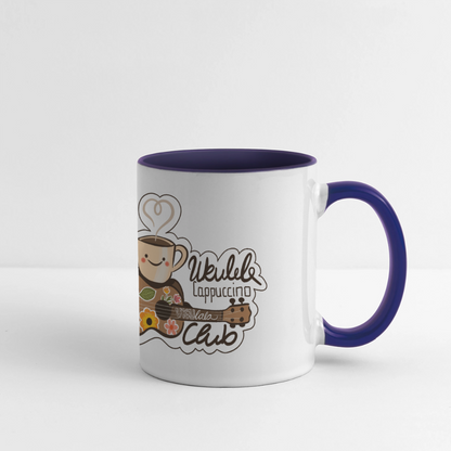 Tasse "Ukulele Cappuccino Club" - Weiß/Kobaltblau