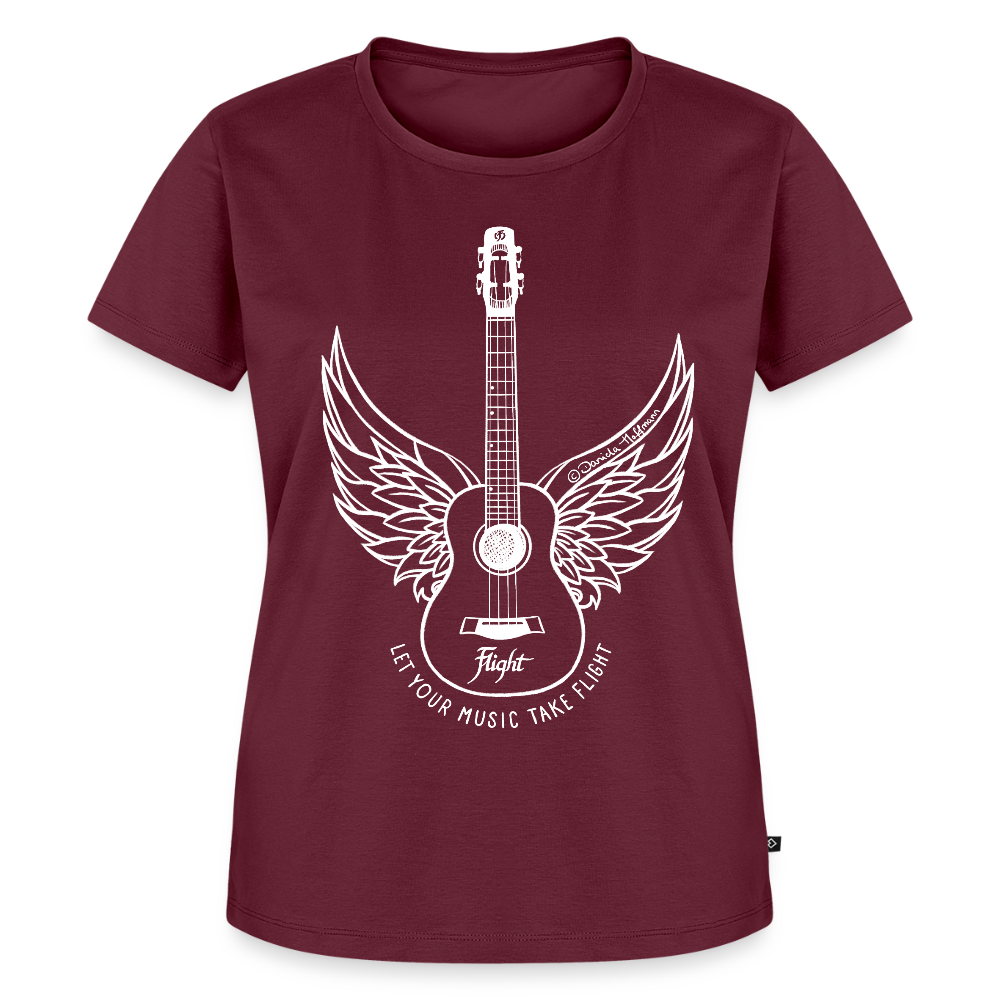 Damen Premium T-Shirt - "Let your music take flight" - Burgunderrot