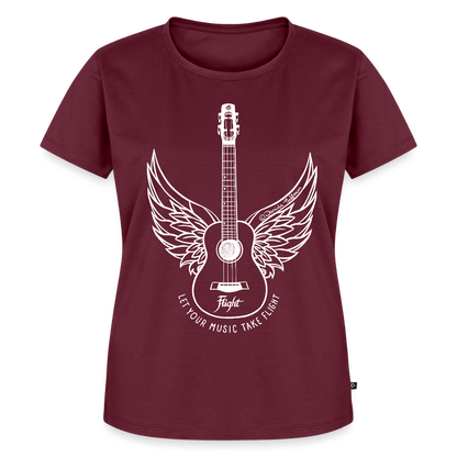 Damen Premium T-Shirt - "Let your music take flight" - Burgunderrot