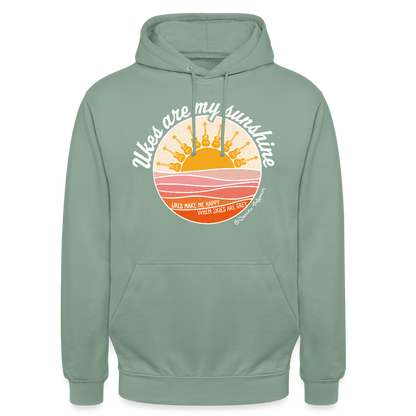 Ukulele Unisex Hoodie - "Ukes are my sunshine" - Graugrün