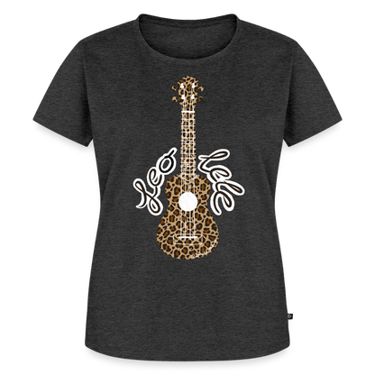 Damen Premium T-Shirt - "Leo-lele" - Anthrazit meliert