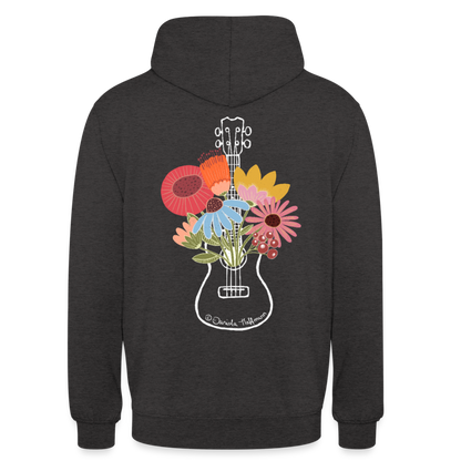 Ukulele Unisex Hoodie - "Flower Power" - Anthrazit