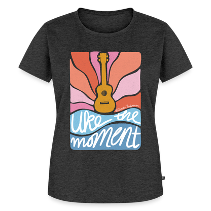 Damen Premium T-Shirt - "Uke the moment" - Anthrazit meliert