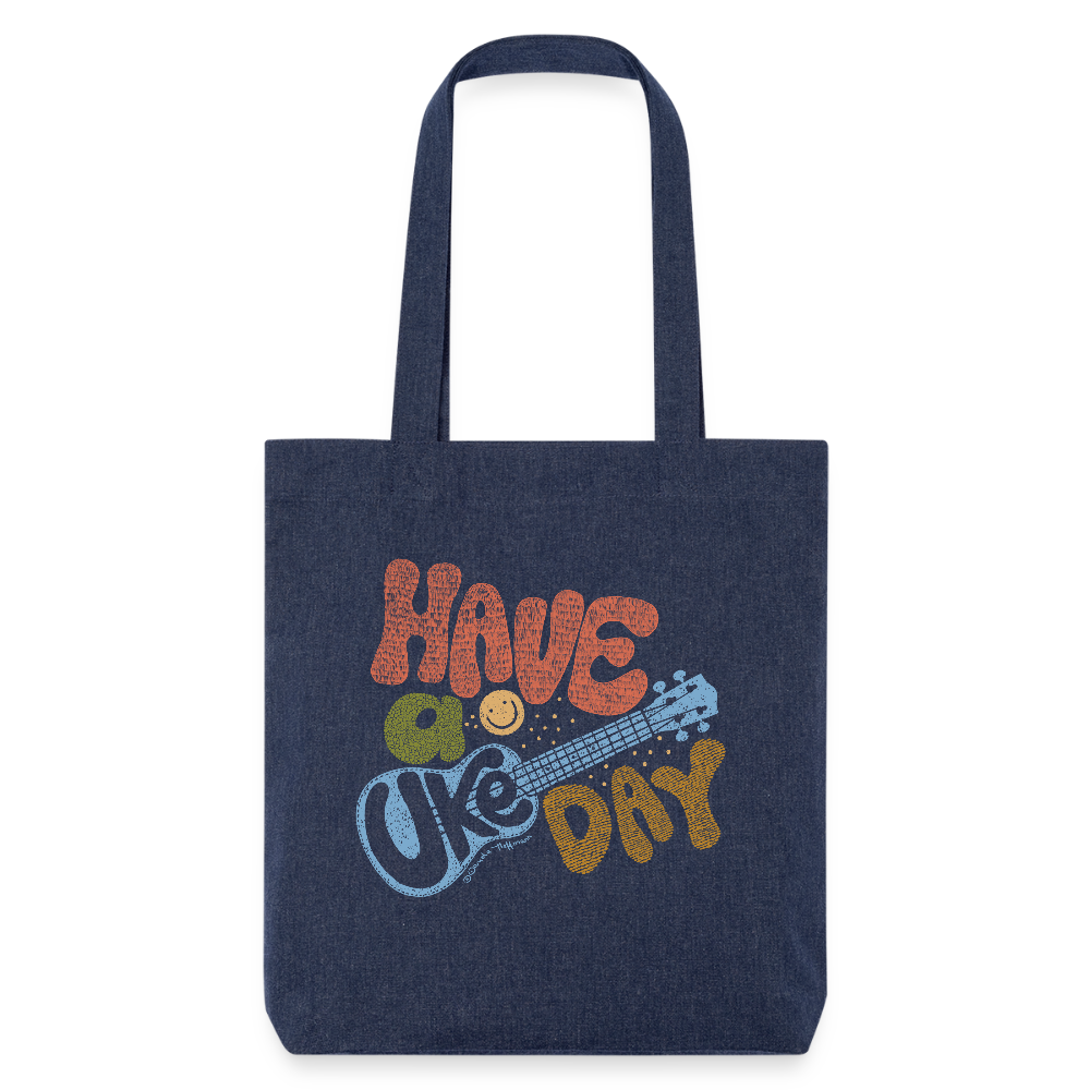 Baumwoll-Stoffbeutel mit "Have a Uke Day"-Design - melange Blue