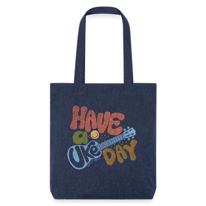 Baumwoll-Stoffbeutel mit "Have a Uke Day"-Design - melange Blue