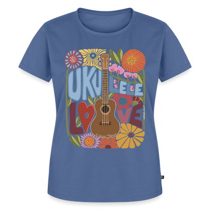 Damen Premium T-Shirt - "Ukulele love" - Taubenblau