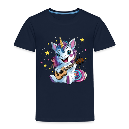 Kinder Premium T-Shirt "Ukulele-Einhorn" - Navy