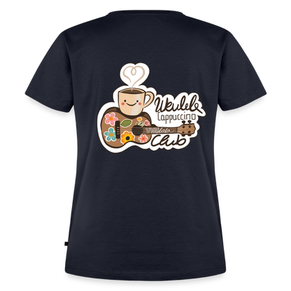 Damen Premium T-Shirt - „Ukulele Cappuccino Club" - Navy