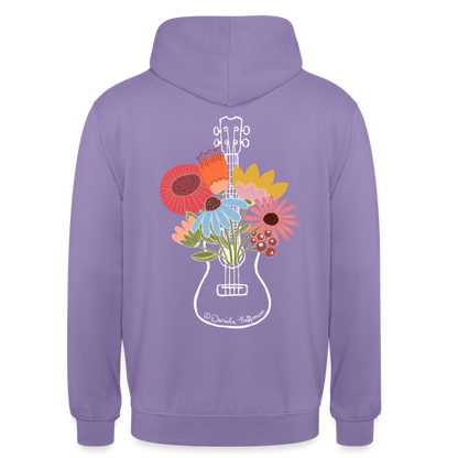Ukulele Unisex Hoodie - "Flower Power" - Lavendel