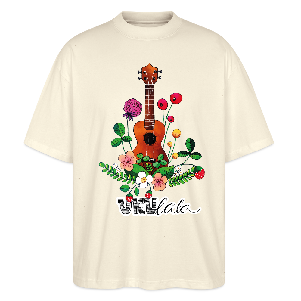 Ukulele Damen T-Shirt - "UKUlala" - CURVY VIBES - Weißgrau