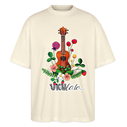 Ukulele Damen T-Shirt - "UKUlala" - CURVY VIBES - Weißgrau