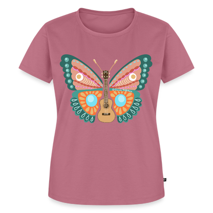 Damen Premium T-Shirt - "Ukulele Schmetterling" - Mauve