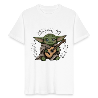 Ukulele T-Shirt Unisex - "Meister Yoda: Ukulele spielen du musst" - Weiß