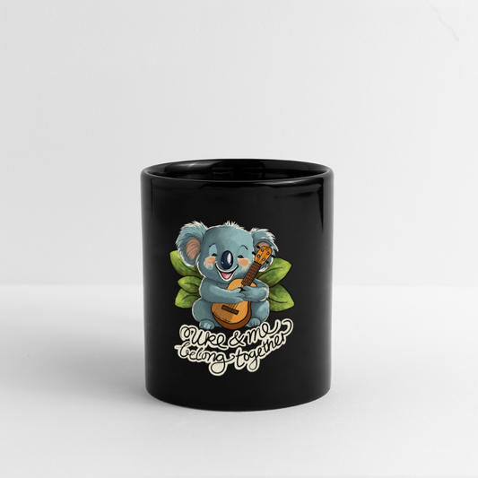 Ukulele Tasse - "Uke and me belong together" - Schwarz